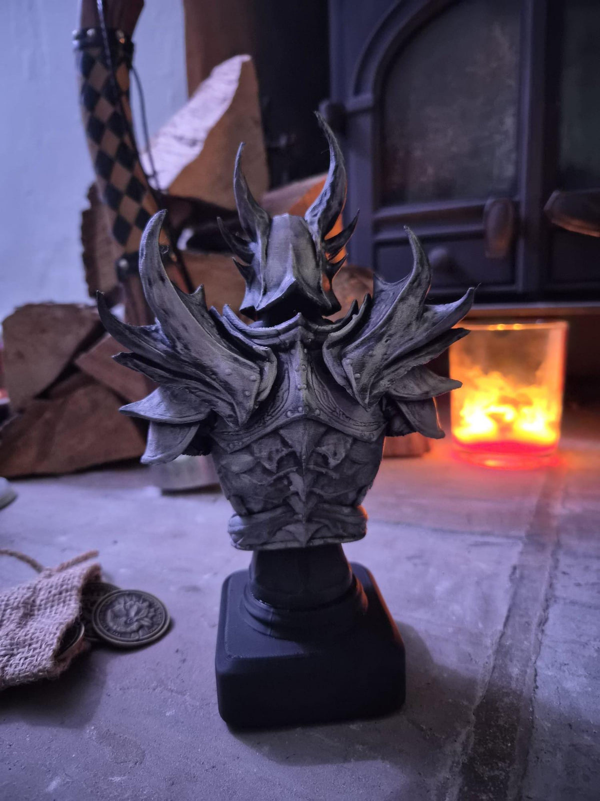 Hand Painted Dark Fantasy Daedric Bust Figurine