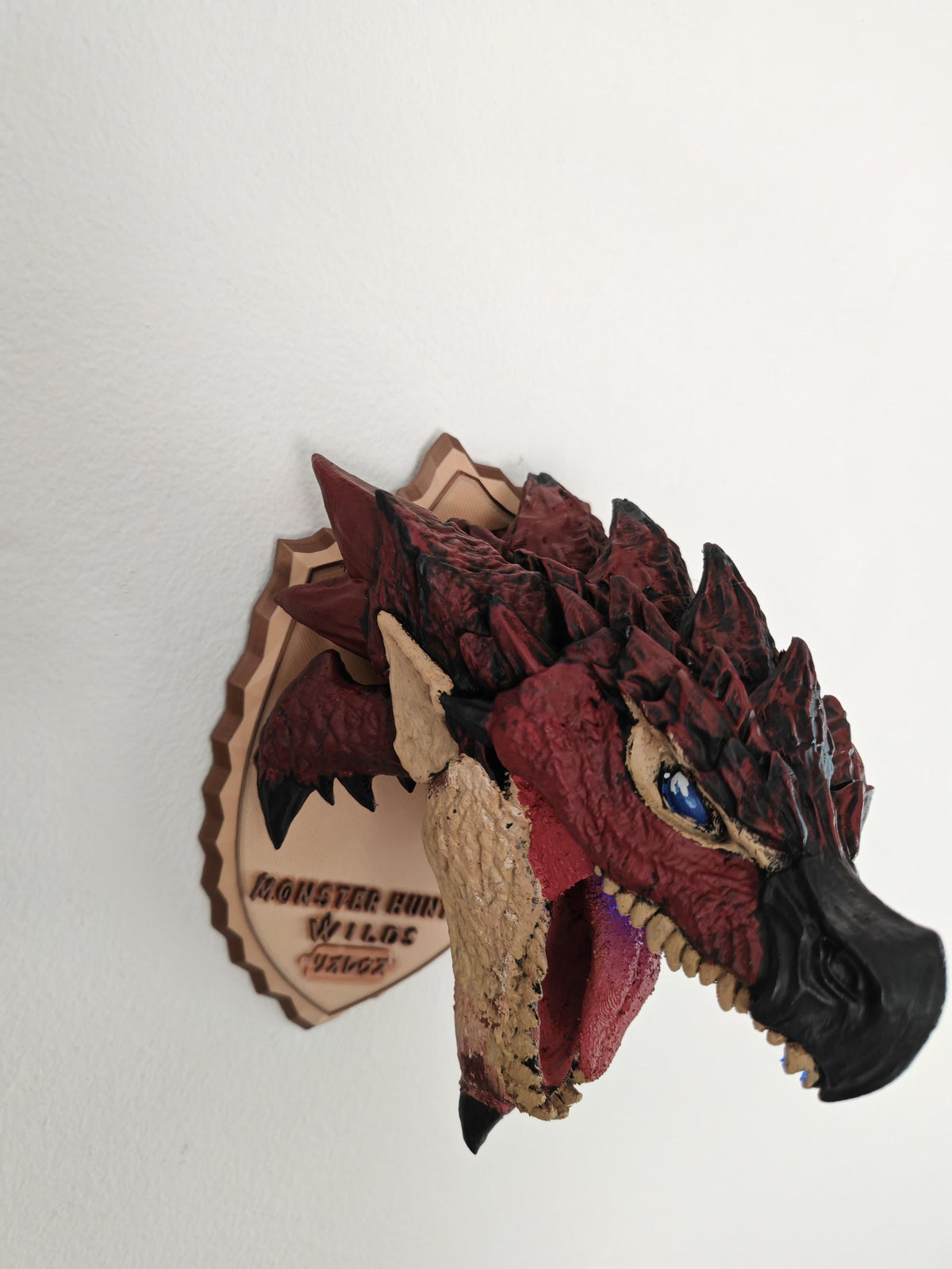 Hand Painted Rathalos Bust with RGB Lighting & Magnetic Base