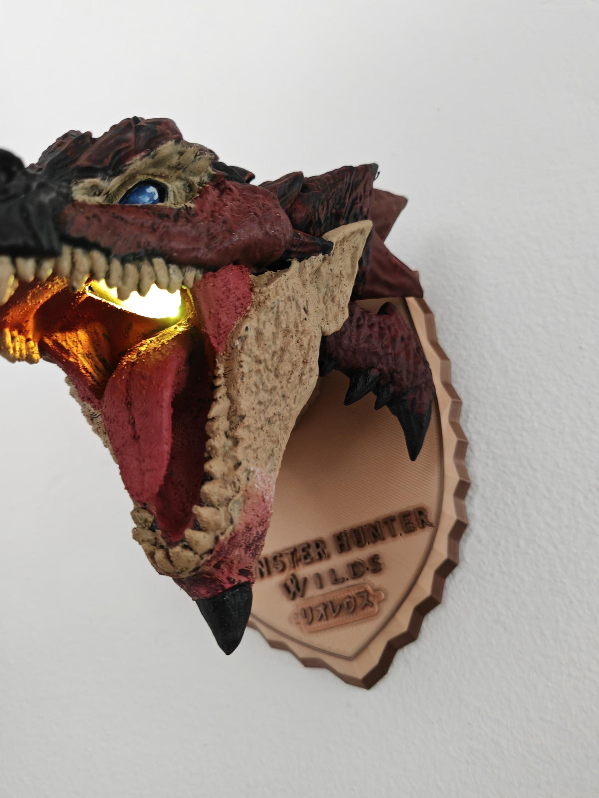 Hand Painted Rathalos Bust with RGB Lighting & Magnetic Base