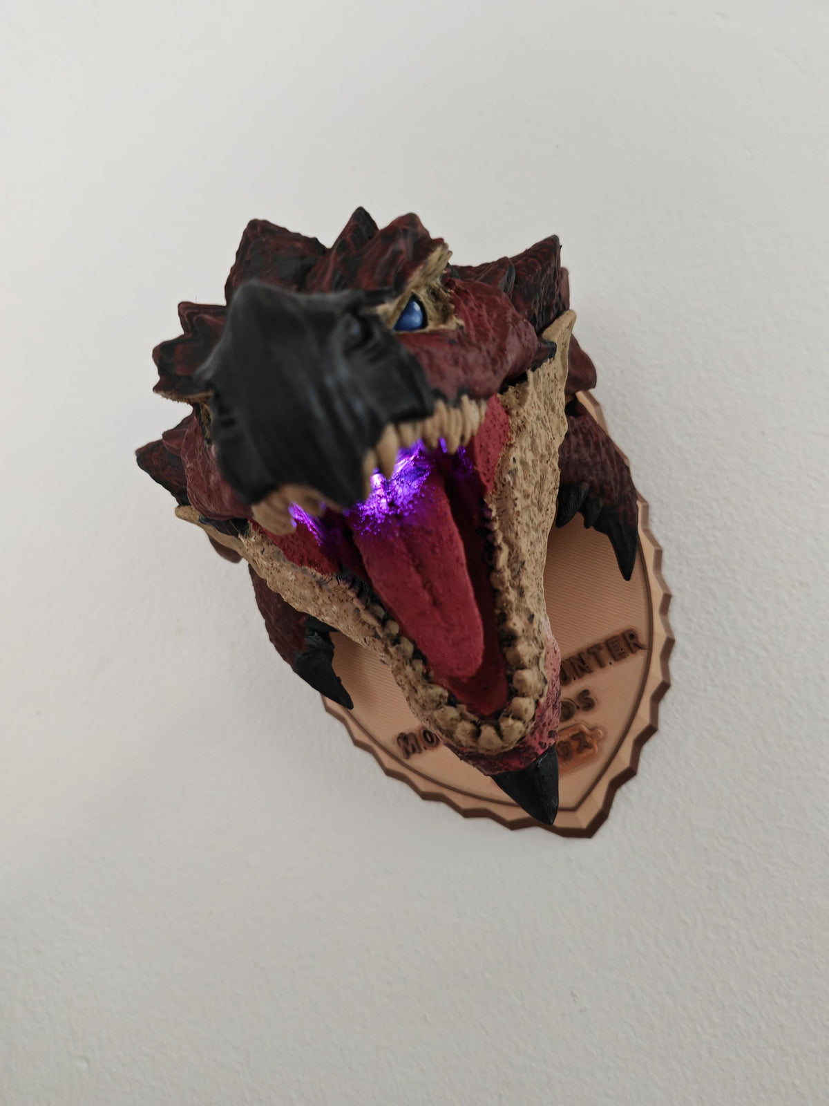 Hand Painted Rathalos Bust with RGB Lighting & Magnetic Base