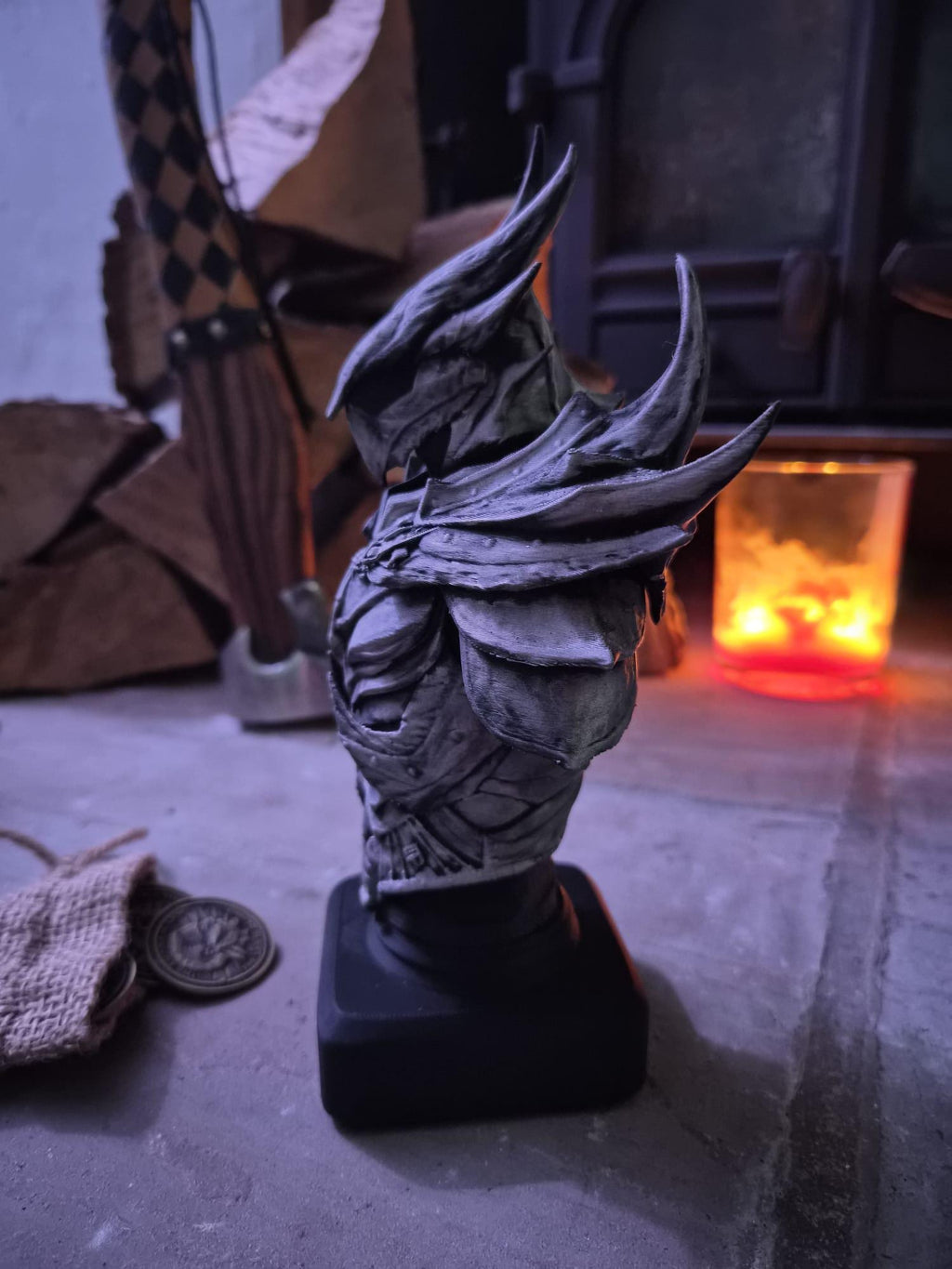 Hand Painted Dark Fantasy Daedric Bust Figurine