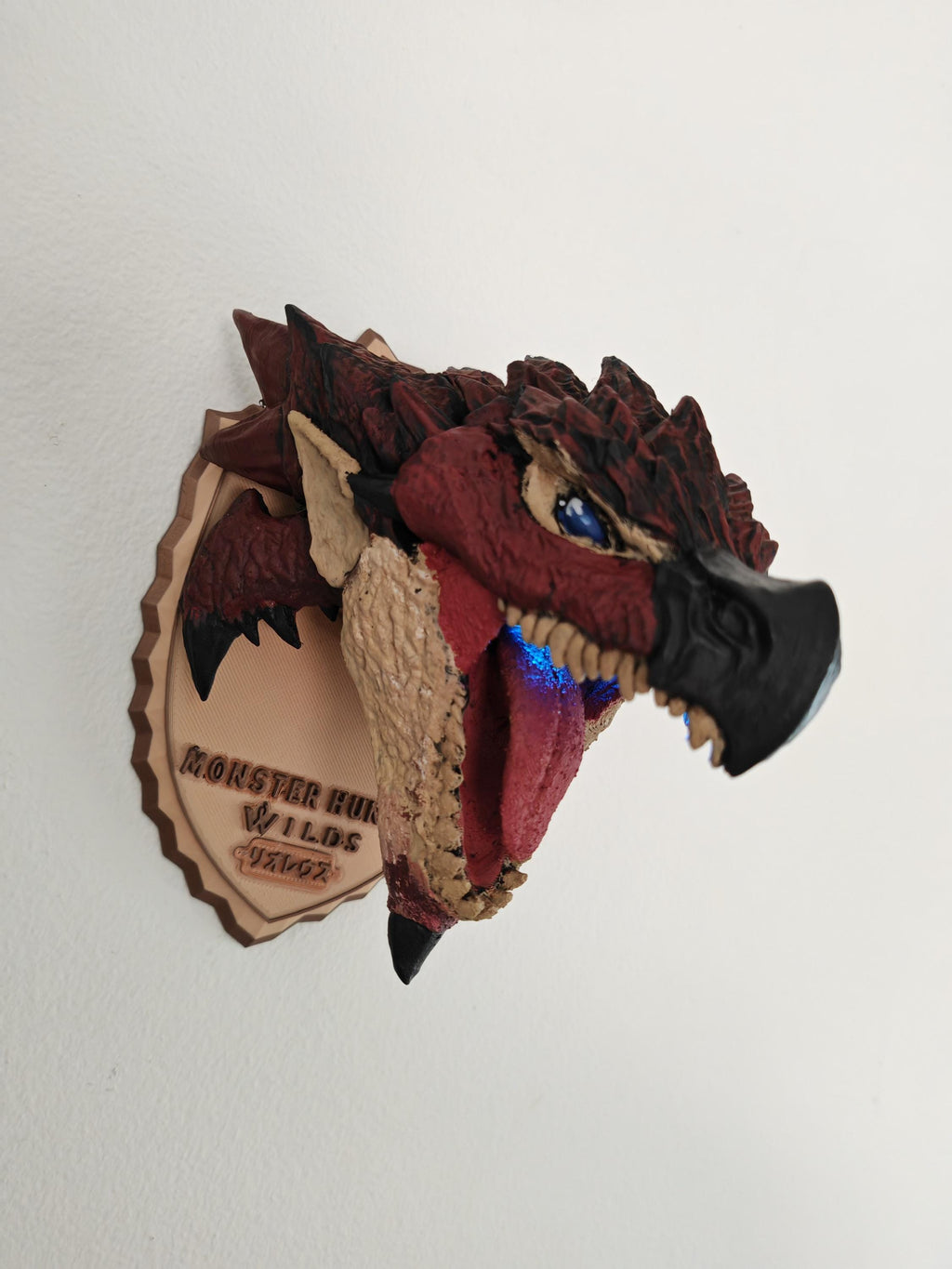 Hand Painted Rathalos Bust with RGB Lighting & Magnetic Base