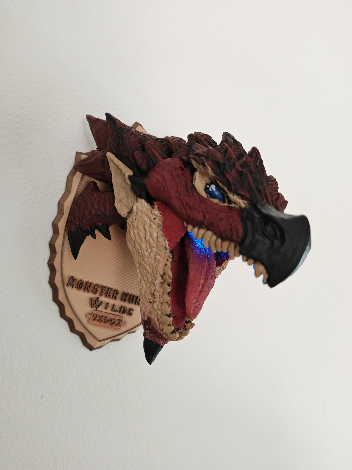 Hand Painted Rathalos Bust with RGB Lighting & Magnetic Base