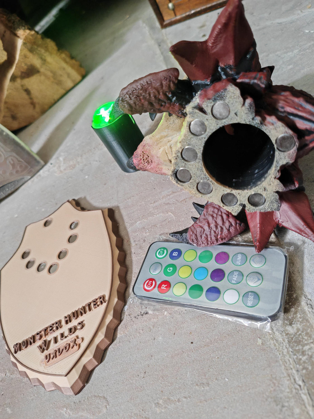 Hand Painted Rathalos Bust with RGB Lighting & Magnetic Base