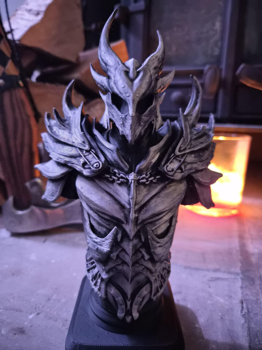 Hand Painted Dark Fantasy Daedric Bust Figurine