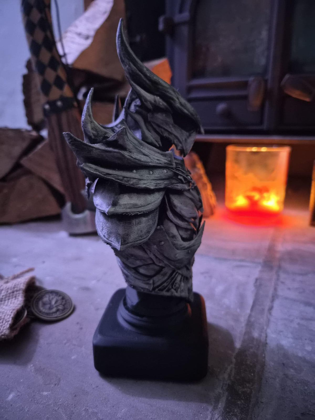Hand Painted Dark Fantasy Daedric Bust Figurine