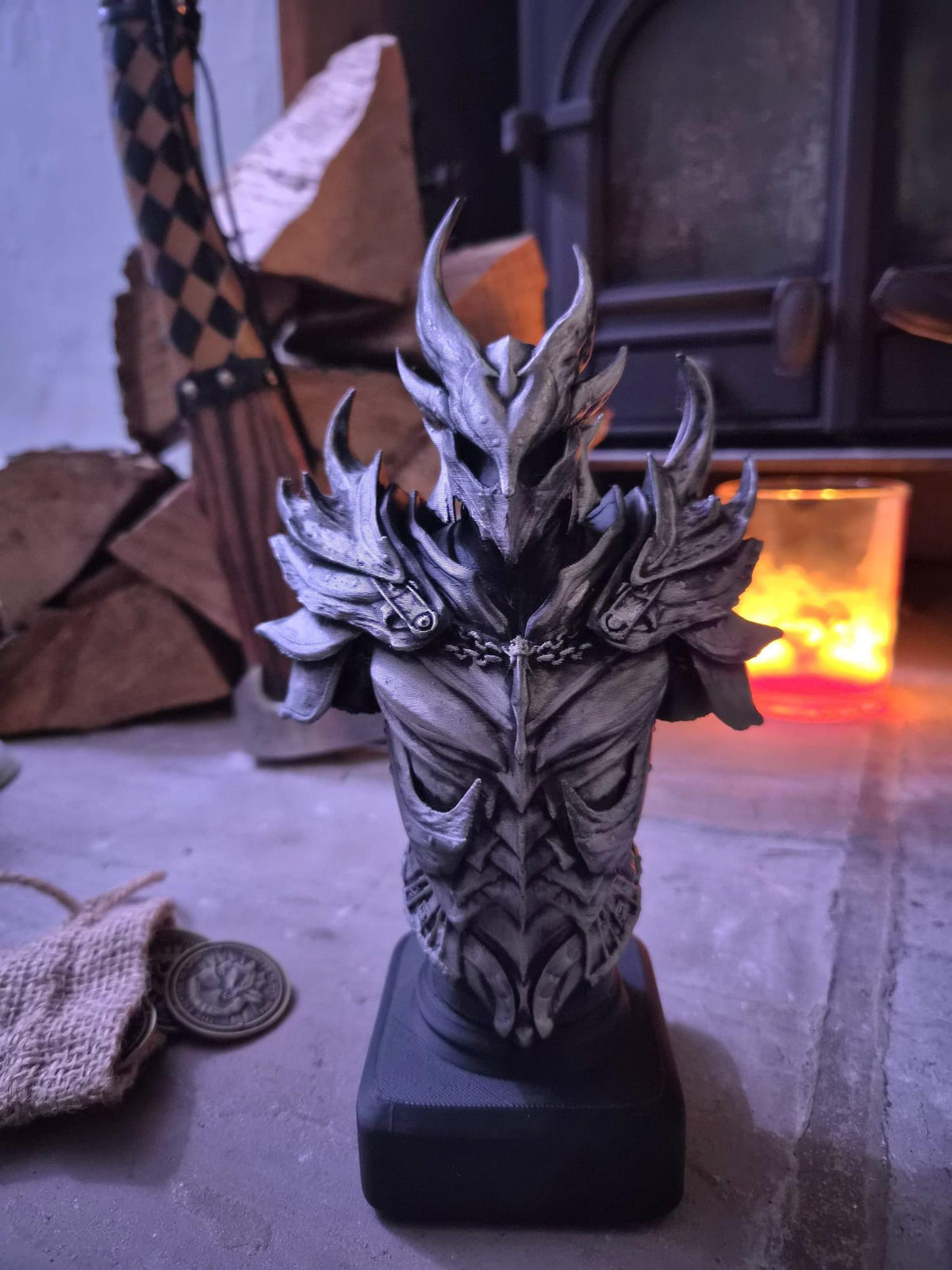 Hand Painted Dark Fantasy Daedric Bust Figurine